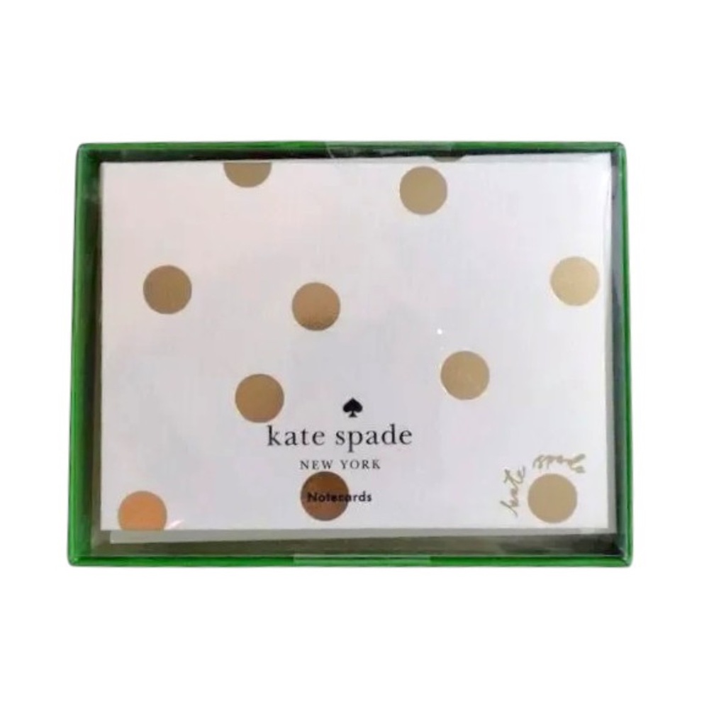 Kate Spade Gold Polka Dot Notecards NWT